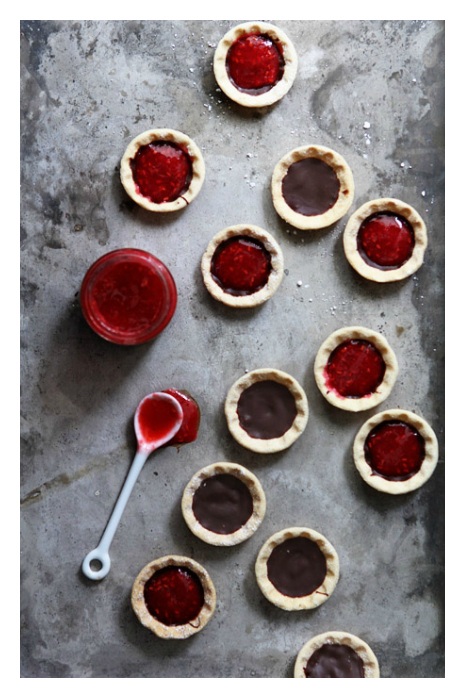 Sweet Somethings: Raspberry and Chocolate Mini Tarts in Pre-Made Shells.