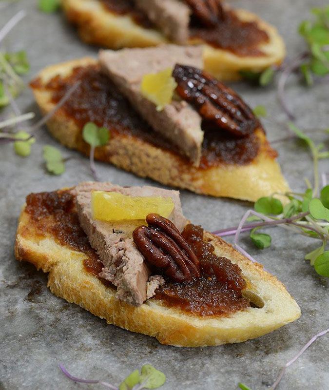 Country Pate, Fig and Caramelized Walnut Toasts Recipe
