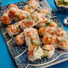 Spicy Shrimp Spring Rolls with Peanut Dipping Sauce