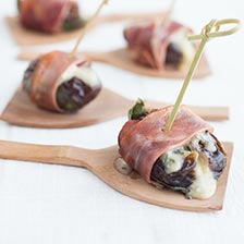 Grilled Chevre-Stuffed Dates Wrapped in Serrano Ham Recipe