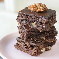 Scotch Walnut Brownies With Chocolate Coverture Recipe