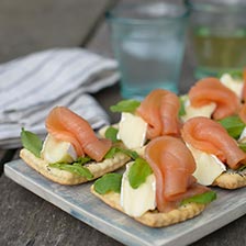 Poppyseed Crackers, Brie and Smoked Salmon Appetizer Recipe 