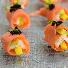 Avocado Shrimp Smoked Salmon Appetizer Rolls Recipe