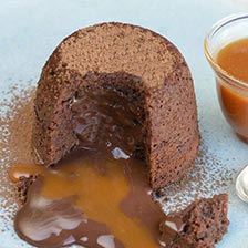 Chocolate Fondant Cake with Frangelico Caramel Sauce Recipe