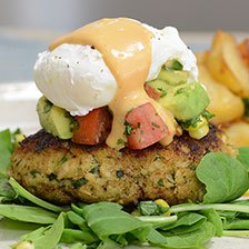 Crab Cakes with Poached Eggs Recipe