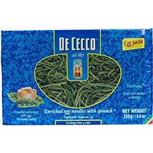 De Cecco Pasta - Spinach Fettuccine Nests - Enriched Egg Noodles - no. 107