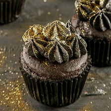 Black Halloween Cupcakes With Gold Dust Recipe