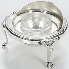 Silver Plated Caviar Server - Dome Shaped - 4 oz capacity