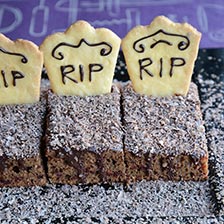 Graveyard Chocolate Cake With Tombstone Cookies Recipe