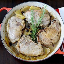 Hard Cider Braised Berkshire Pork Chops Recipe