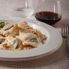 Pumpkin and Pancetta Ravioli With Butter and Sage Sauce Recipe