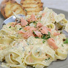 Salmon Pasta Carbonara Recipe | Gourmet Food World