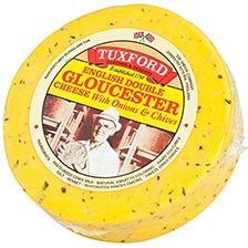 English Double Gloucester Cheese with Onions and Chives