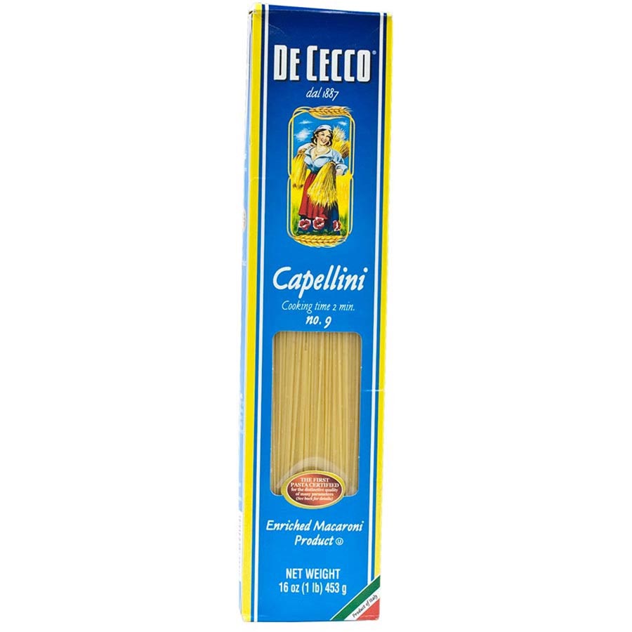Capellini - no. 9 by De Cecco from Italy - buy Pasta and Rice and Grains  online at Gourmet Food World