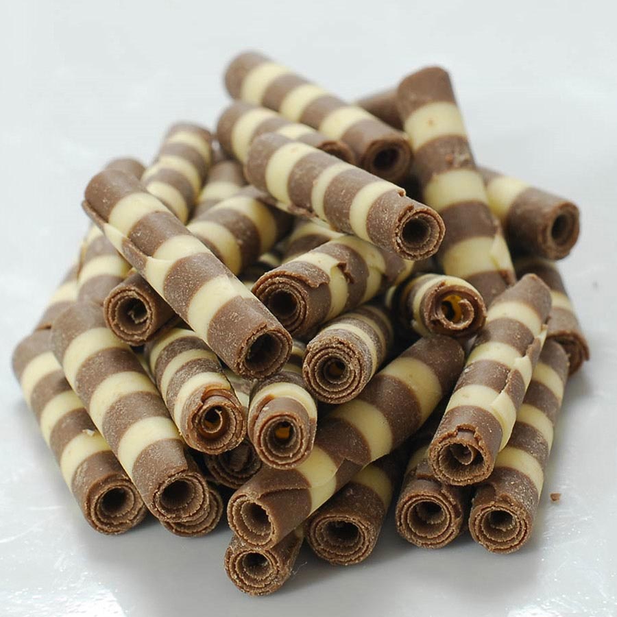 Milk and White Mini Chocolate Zebra Tubes 1.5 Inch by