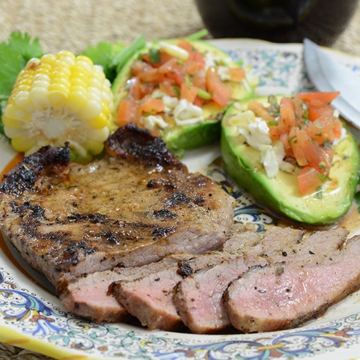 Grilled Pork Skirt Steak With Grilled Avocado And Pico De Gallo Recipe