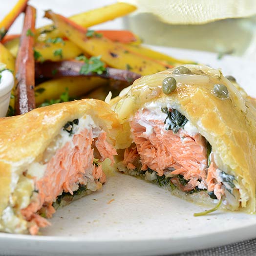 Salmon Wellington Recipe | Gourmet Food World | Salmon En Croute
