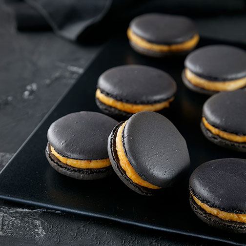 Black French Macarons With White Chocolate Ganache Recipe