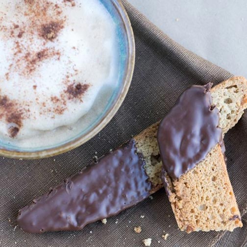 Chocolate Dipped Walnut Biscotti Recipe