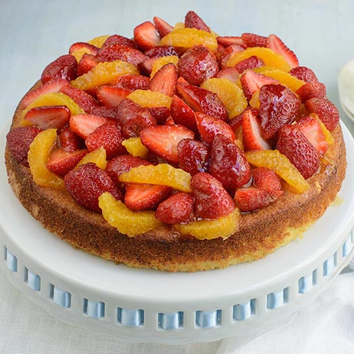 Citrus and Strawberry Ricotta Cake