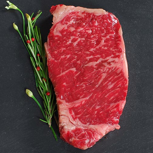 Wagyu Beef New York Strip Steaks - MS5, Whole
