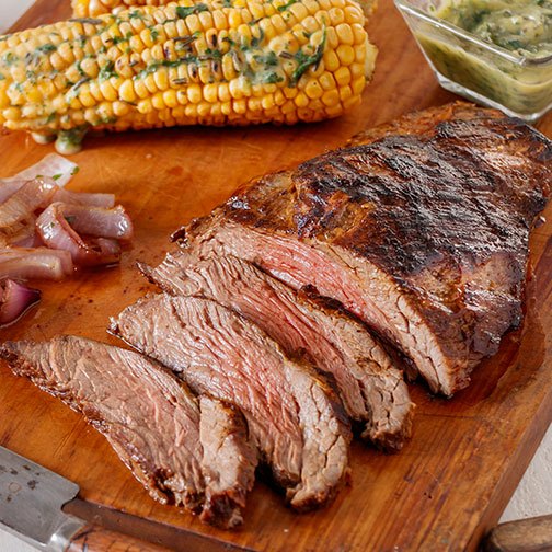 Grilled Flank Steak with Grilled Corn Recipe