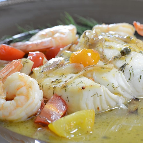 Halibut and Shrimp In Lemon Butter Sauce Recipe