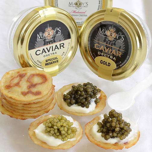 Russian Osetra Caviar Sampler Gift Set from Caspian Sea buy caviar online at Gourmet Food World