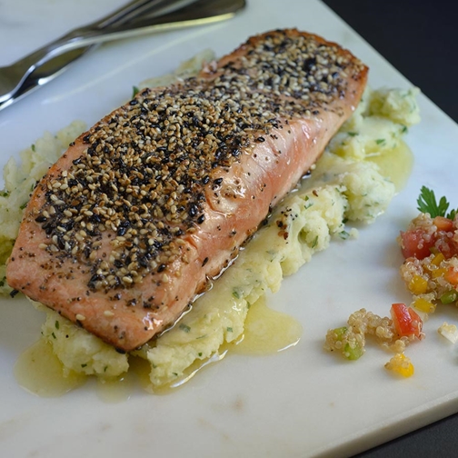 Salmon in Seed Crust Recipe | Gourmet Food World