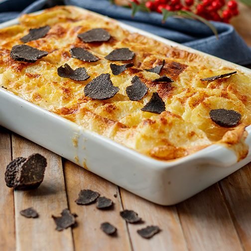 Scalloped Potatoes with Fresh Black Truffles Recipe | Gourmet Food World