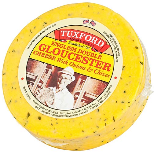 English Double Gloucester Cheese with Onions and Chives