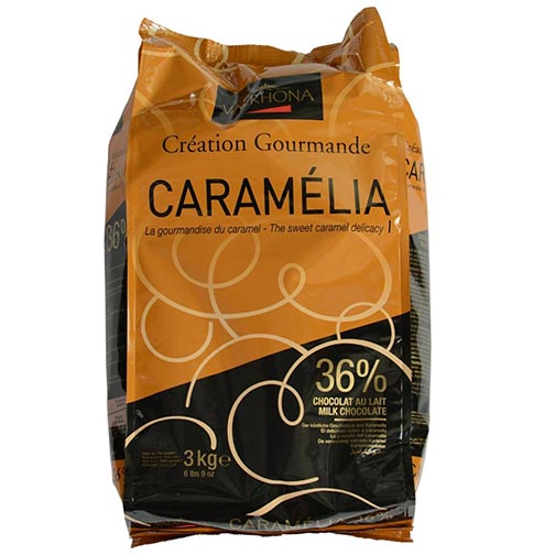 Valrhona Caramel Chocolate Pistoles - Milk, 34%, Caramelia