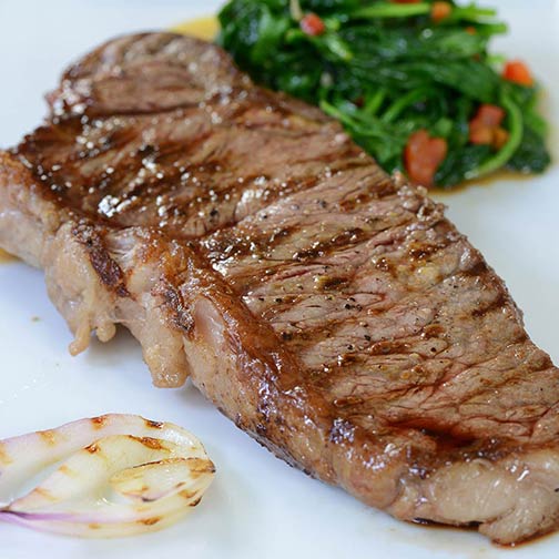 Wagyu Beef Center Cut New York Strip Steaks MS3