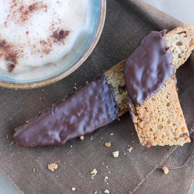 Chocolate-Dipped Walnut Biscotti For Halloween Recipe