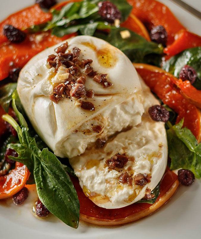 Burrata and Honey Roasted Butternut Squash Salad Recipeo