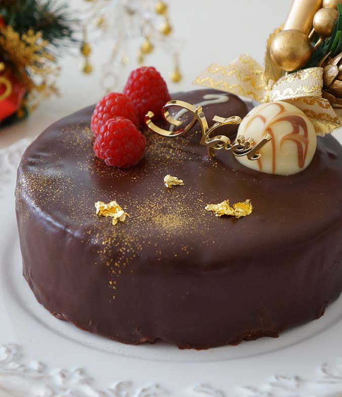 Gilded Gold Leaf chocolate cake