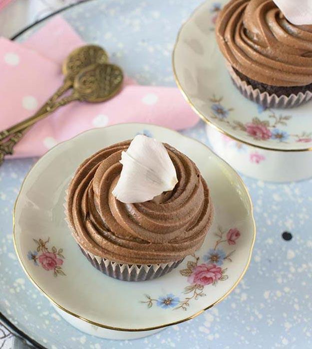 Double Chocolate Cupcakes For Mother's Day Breakfast