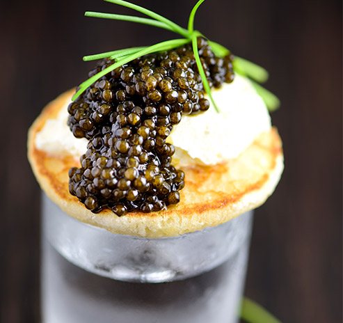 photo of caviar on a fall board