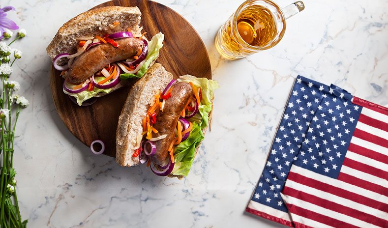 Delicious image of sausage and american flag